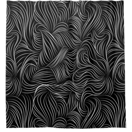 Courbe blanche noire rideau de douche (Devant)