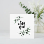 Courbe de branche d'olivier je t'aime | carte oliv (Debout devant)