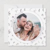 Courbe fleurie violette Enregistrer la date carte  (Dos)