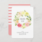 Courbe florale rose et jaune| Merci (Devant / Derrière)