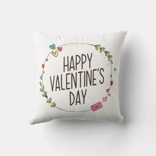 Courbe Heureuse Sainte-Valentin simple | Coussin d (Verso)