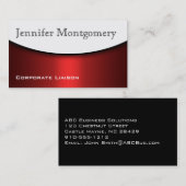 Courbe moderne rouge noir et blanc Cartes de visit (Devant / Derrière)