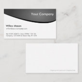 Courbe noir & blanc, Carte de visite professionnel (Devant / Derrière)