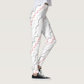 Courbe Noir et rouge lignes ramiggly Leggings (Droite)