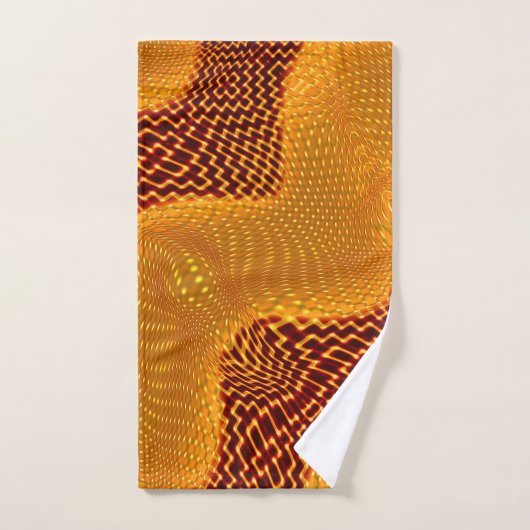Courbe orange et points dorés sur arrière - plan b (Serviette à main)