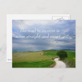 Courbe route vers succès motivation carte postale (Devant / Derrière)