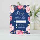 Courbe végétale Florale Royal Blue RSVP Réponse (Debout devant)