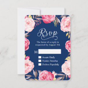 Courbe végétale Florale Royal Blue RSVP Réponse