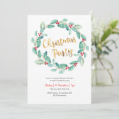 Courbe verte fête de Noël Invitation (Debout devant)