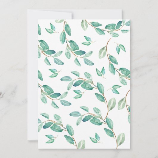 Courbe verte fête de Noël Invitation (Dos)