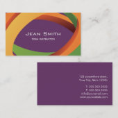 Courbes Abstraites Yoga instructeur Carte de visit (Devant / Derrière)