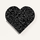 Courbes de défilement blanches sur Carnet noir (Devant)