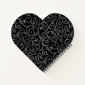 Courbes de défilement blanches sur Carnet noir (Dos)