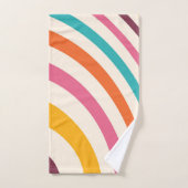 Courbes de style rétro coloré (Serviette à main)