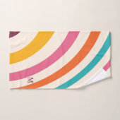 Courbes de style rétro coloré (Serviette à main)