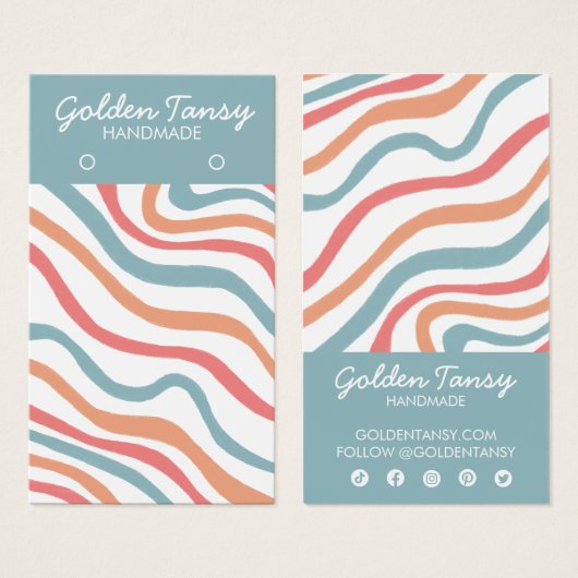 Courbes douces Blue oreille bijoux carte d'afficha (Devant & derrière)