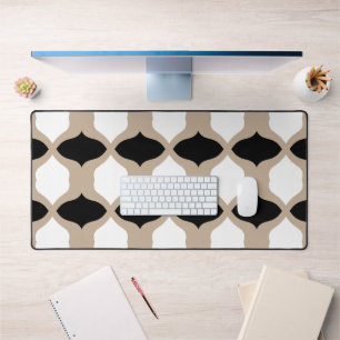 Courbes douces Motif - Taupe, noir et blanc