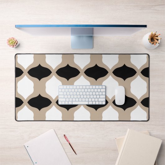 Courbes douces Motif - Taupe, noir et blanc (Bureau 1)