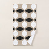 Courbes douces Motif - Taupe, noir et blanc (Serviette à main)