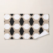Courbes douces Motif - Taupe, noir et blanc (Serviette à main)