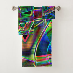 Courbes en forme de bande, relief néon coloré