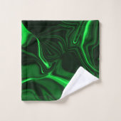 Courbes et plis verts surlignés sur arrière - plan (Gant de toilette)