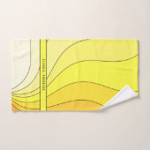 Courbes ondulées jaunes Nom (Serviette à main)