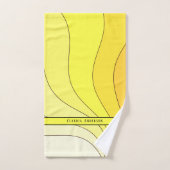 Courbes ondulées jaunes Nom (Serviette à main)