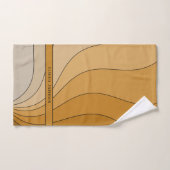 Courbes ondulées Nom beige rétro (Serviette à main)