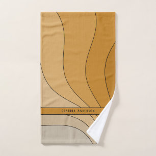 Courbes ondulées Nom beige rétro