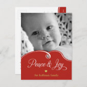 Courbes paisibles Noël Poste Carte photo de Noël (Devant / Derrière)