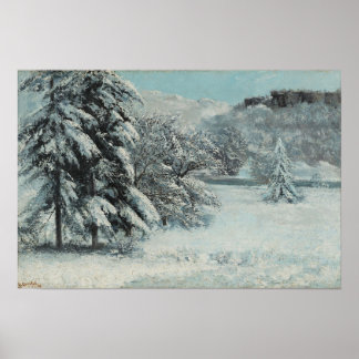 Courbet - Winterlandschap Poster
