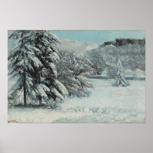Courbet - Winterlandschap Poster (Voorkant)