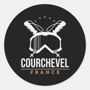 Courchevel Frankrijk Skigebied Skiën Snowbo Ronde Sticker