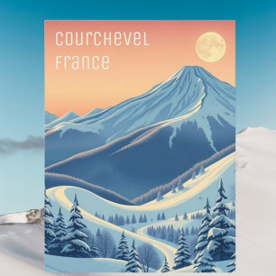 Courchevel Frankrijk skivakantie modern Briefkaart