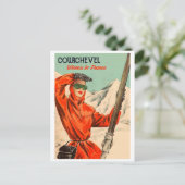 Courchevel Posh Girl Briefkaart (Staand voorkant)