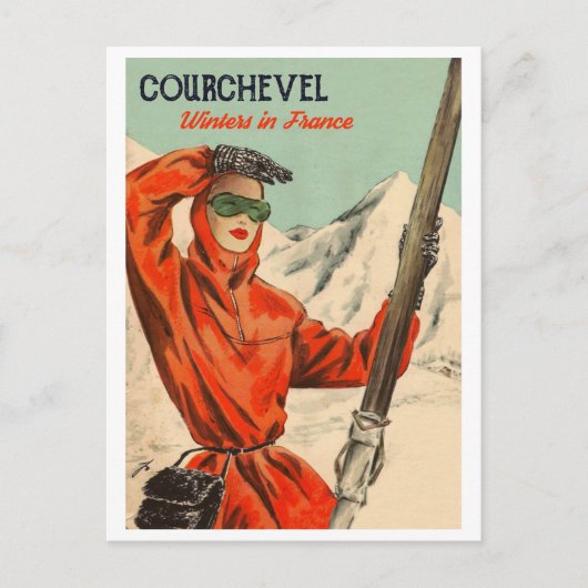 Courchevel Posh Girl Briefkaart (Voorkant)