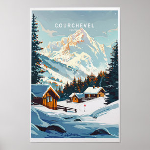 Courchevel Reisposter Frankrijk Courchevel Reizen Poster