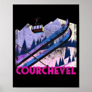 Courchevel ski - skien in Courchevel in vintage st Poster