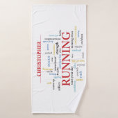 Coureur avec mots Personnalisé (Serviette de bain)