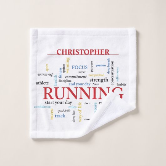 Coureur avec mots Personnalisé (Gant de toilette)