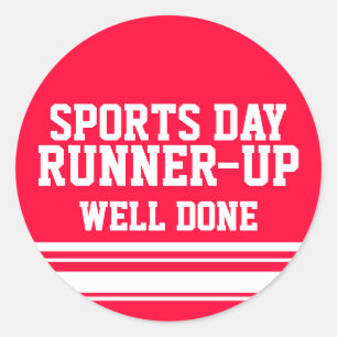 Coureur de jour de sport bien fait autocollant rou