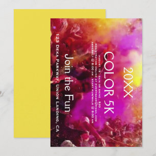 Coureurs colorés Invitations d'événements 5K.