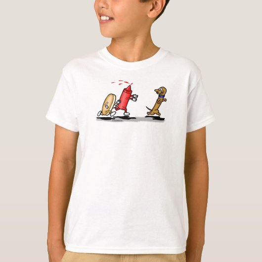Courez le T-shirt de chien de saucisse (Devant)