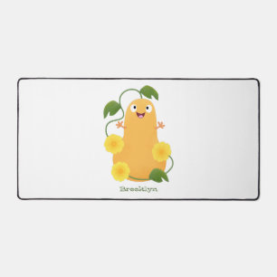 Courge butternut de dessin animé mignonne et heure