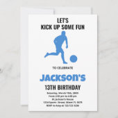 Courir Bleu Soccer Invitations Anniversaire (Devant)