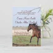 Courir Cheval Photo Mariage Invitations (Debout devant)