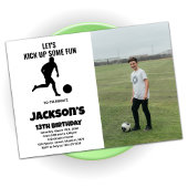 Courir de soccer Invitations d'anniversaire avec p