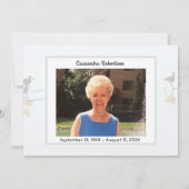 Courir des bécasseaux Avis de décès Faire-part (Dos)