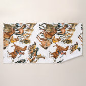 Courir des chevaux sans couture motif. Cowboy amér (Serviette de bain)
